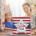 thumbnail image 3 of Chmadoxn Independence Day Pillowcase Fourth of July Decorations Alphabet Flag Sofa Back Linen Back Pillowcase Household Items 17X17 inch, 3 of 3