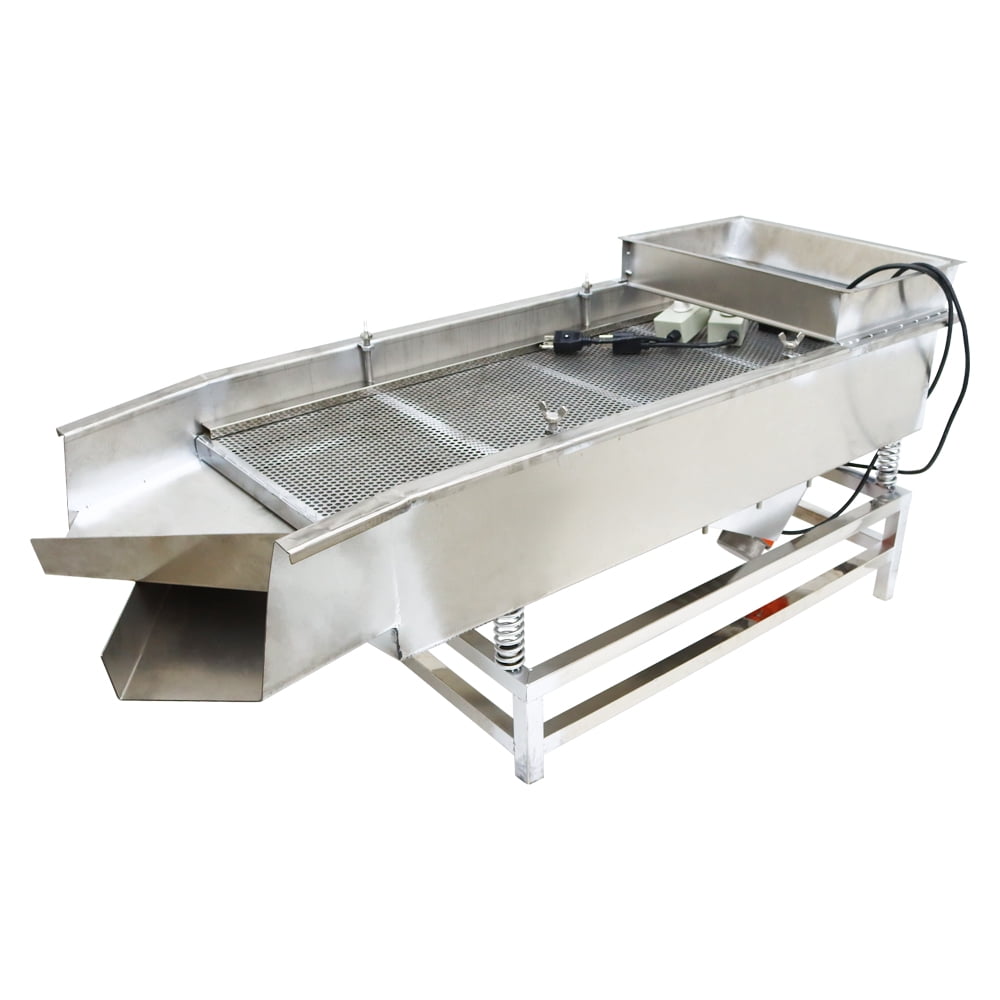 JG40-95 Stainless Steel Linear Vibrating Screen Electric Linear Sifter Machine with 6mm 7mm Meshs 110V