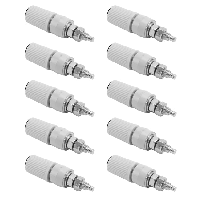 10 conectores banana de 4 mm M5, hembra, niquelado y de cobre, para equipos electrónicos, color negro