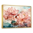 thumbnail image 2 of Designart "Serenity of Lotus Pond in Pink and Green Ink" People Framed Wall Art - Global Pink China Art Entryway Framed Wall Art, 2 of 6