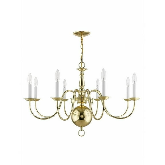 Traditional Eight Light Chandelier-Polished Brass Finish Bailey Street Home 218-Bel-1260960