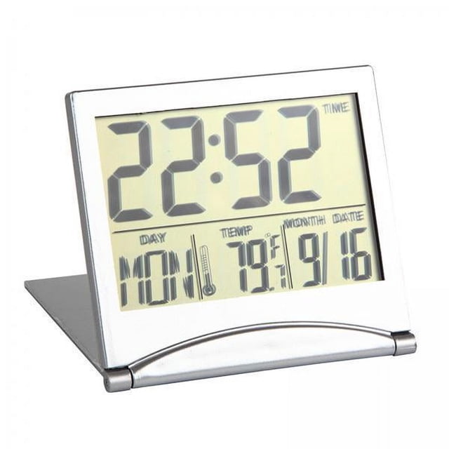 2x Reloj Despertador Digital De Viaje Temporizador Modo De Repetición Calendario Reloj De Cabecera Plegable