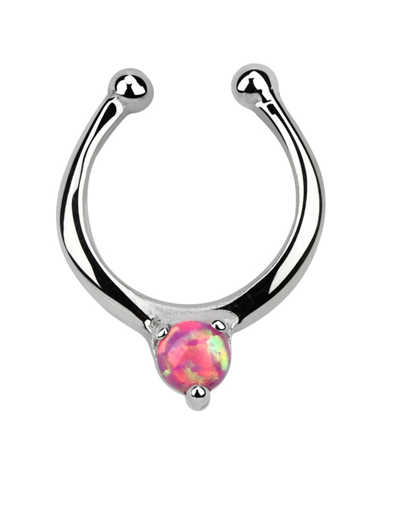Ijewelry2 iJewelry2 Pink Simulated Opal Faux Clicker Illusion Septum