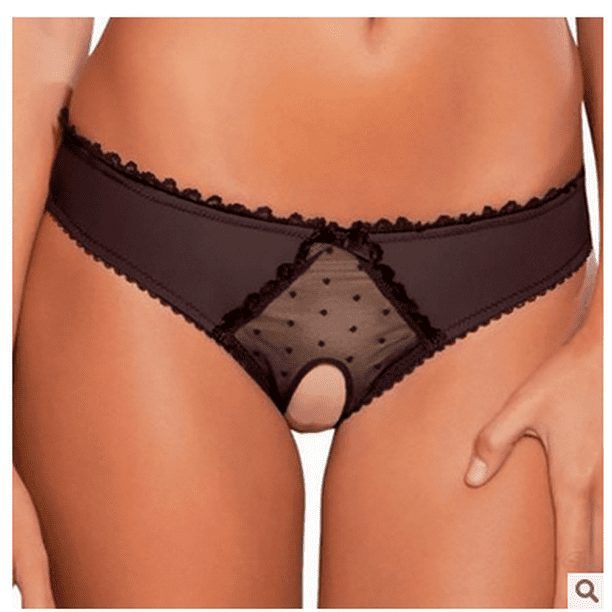 Womens Sexy Crotchless Underwear Open Crotch Lingerie Hollow Out Panties  Briefs