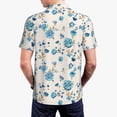thumbnail image 4 of Daiia Rose Flowers Pattern Men’s Polo Shirts,Solid Deck Shirt,Classic Fit, Breathable Cotton Polo for Casual and Sport Wear-Small, 4 of 9