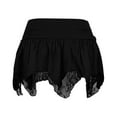 thumbnail image 3 of TAIAOJING Womens Lace Short Skirt Solid Color Low Waist Patchwork Flowy Ruffle Pleated Mini Skirts Streetwear, 3 of 7