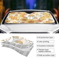 thumbnail image 4 of Kdxio Groovy Hippie Flower Mushrooms Print Front Windshield Sun Shade,Folding Auto Sunshade for Car Truck SUV-Medium, 4 of 7