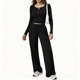 thumbnail image 1 of TaTaai Women's Home Wear Set, Long Sleeve Round Neck Top with Drawstring Pocket Pants, Soft Two Piece Matching Outfit for Casual Daily Lounge Gift, 1 of 8