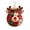 Reindeer#5, variant on Reindeer Patchwork Christmas Ornament, Quilted Fabric Ball with Snowflake Holly Print, Gold Cord Holiday Decor and Photoshoot Prop