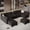 Black+Central Control, variant on 124" Modern Cloud Modular Sectional Sofa, 8-Seater U-Shaped Chenille Couch with Storage Ottoman and USB Charging Ports for Living Room