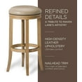thumbnail image 7 of Maven Lane Eva Bar Stool in Weathered Oak Finish with Avanti Bone Vegan Leather, 7 of 7
