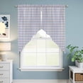 thumbnail image 6 of Swag Valance Curtains for Windows, Purple Light Filtering Kitchen Curtains with Rod Pocket, Grid Checkered Plaid Gingham Lattice Trellis Window Treatment Valances for Living Room, 36x36 - 2 PCS, 6 of 9