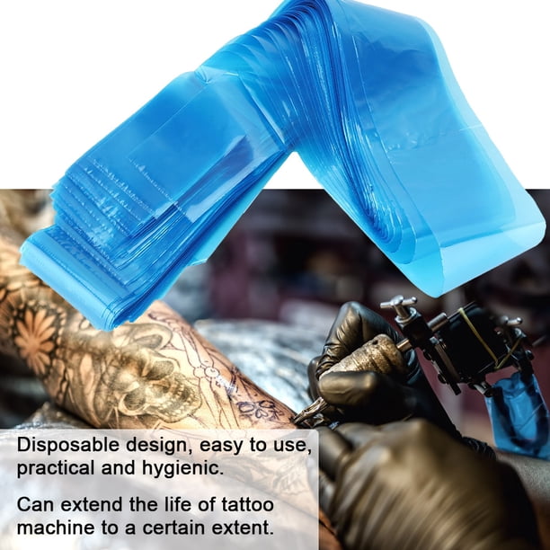 100PCS Tattoo Clip Cord Bags, Fundas para cables, Desechables Tattoo Clip Cord Sleeves Fundas, Máquina protectora para tatuajes Cubierta del Cordón Spptty suministros de tatuaje