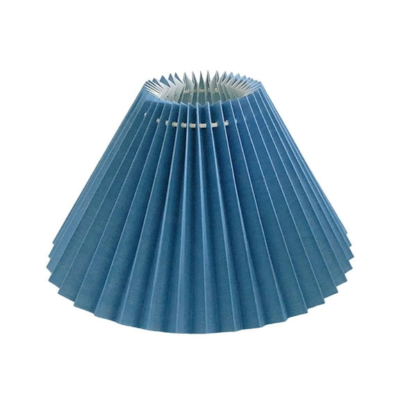 Korean Style Pleated Lampshade E27 Clip On Cloth for Bedside Bedroom Floor Lamp Blue