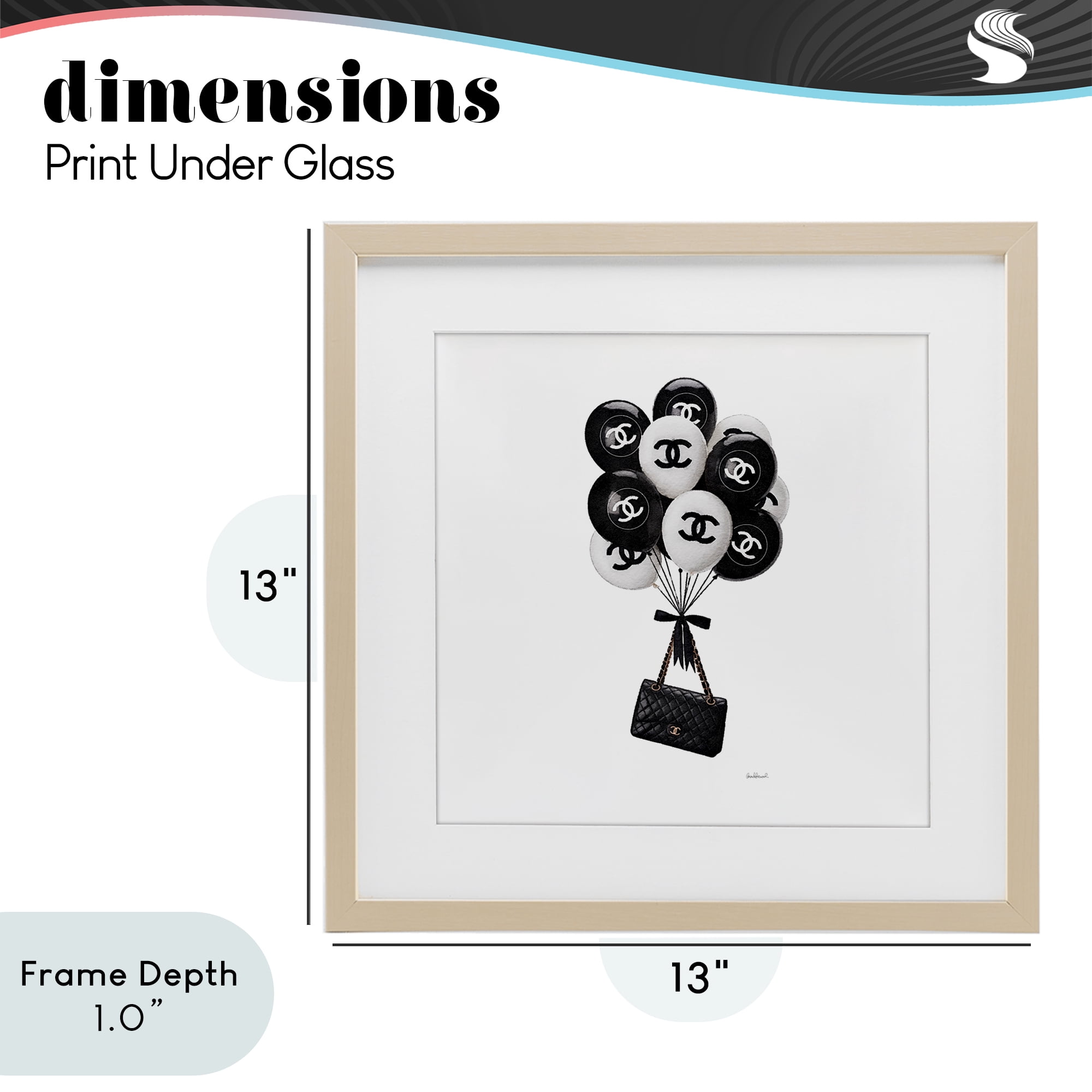 Stupell Industries Chic Balloons & Purse Birch Framed Print Under Glass, design by Amanda Greenwood