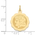 thumbnail image 2 of 14k Yellow Gold Girl Head on .013 Gauge Engravable Scalloped Disc Charm, 2 of 3