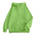 thumbnail image 4 of WTOBBY Women's Oversized Plush Hoodie, Drop Shoulder Long Sleeve, Fall Casual Sweatshirt with Cozy Fleece Interior and Relaxed Streetwear Style,Green L, 4 of 5
