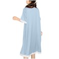 thumbnail image 5 of Diufon Plus Size Nightdress for Women Short Sleeve Crewneck Striped Sleepwear Cute Lace Hem Bow Home Nightgow, 5 of 5