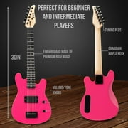 LyxPro 30-inch Pink Electric Guitar for Beginners
