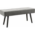 thumbnail image 1 of 39" End of Bed Bench, Velvet Upholstered Entryway Bench with Thick Padding & Steel Legs, Multifunctional Footrest for Bedroom, Living Room, Dining Room, Hallway, Grey, 1 of 7