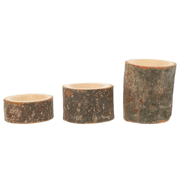 OATIPHO 3Pcs Decorative Wood Candlestick Set for Party and Wedding Table Centerpiece