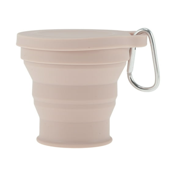 Unique Bargains Folding Cup with Carabiner Collapsible Cups 180ml 1Pc Pink