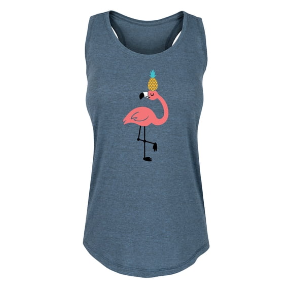 Instant Message - Flamingo And Pinapple - Ladies Racerback Graphic Tank
