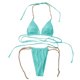 thumbnail image 1 of E8BF-Conjunto de Bikinis para mujer, traje de baño de Color sólido con cordones, Tanga, bañadores sexis con pecho pequeño, traje de baño envolvente, 1 of 5