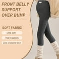 thumbnail image 3 of Adjustable Maternity Leggings High Waisted Maternity Pants, Winter Thermal Fleece Lined Tights, Pregnant Women's Stretch Joggers With Belly Support, Warm Casual Lounge Pants, 3 of 7
