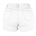 thumbnail image 5 of Summer Savings Clearance! Edvintorg Womens Jean Shorts 2023 New Summer Solid Color Flanging Tight Fitting Comfort Versatile Sexy Denim Shorts White L, 5 of 6