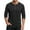 Black, variant on FAIWAD Mens Shirts 3/4 Sleeve Button Lightweight Shirts Casual Comfy Workout Athletic Daily T-Shirts