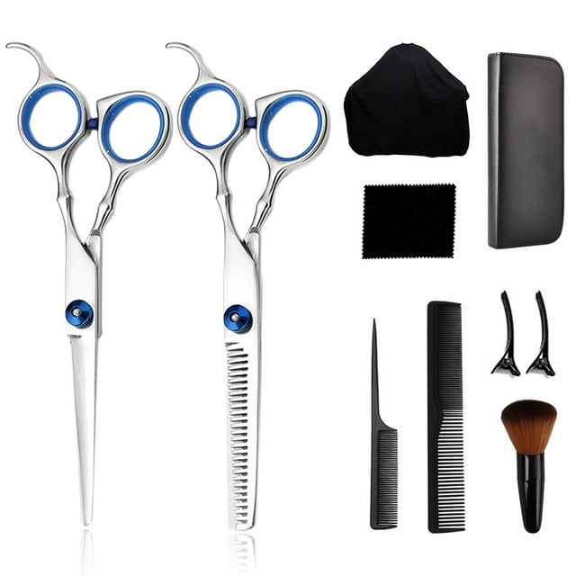 Ensemble de 10 Pcs de Cisailles de Barbier, Ensemble Professionnel de Coupe de Cheveux, Ensemble de Ciseaux de Coiffure