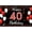 PON1984, variant on 40 Birthday rations Backdrop Banner Happy 40th Birthday Women Red Black White 40 Years Old Forty Birthday Party Background