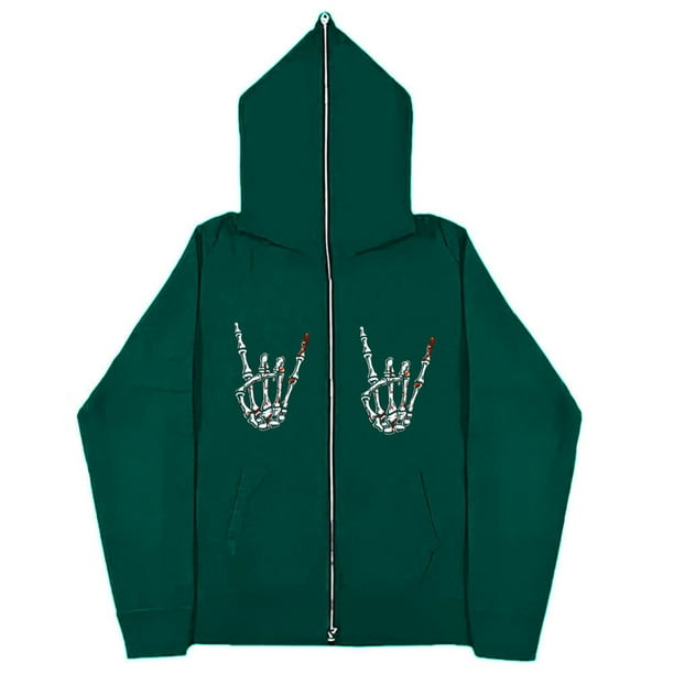 WILLBEST Sudaderas En Pareja Sudadera con Capucha con Cremallera para Hombre y Mujer, Otoño e Invierno, Estilo Dark Wind Hop XXGrande
