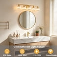 thumbnail image 4 of Deyidn Modern 5-Light Bathroom Vanity Light with Crystal Shades, 39 Inch Gold Dimmable Light Fixture for Mirror, 4 of 9