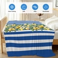 thumbnail image 4 of Blue Stripes Lemon Cooling Blanket,Lightweight Breathable Summer Throw Blanket with Double Sided Cold Effect,Spring Fruit Flowers Leaves Line Picnic Blankets Bed Sheet for Hot Sleepers 50"x60", 4 of 8