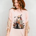 thumbnail image 5 of Patchwork Ghost and Black Cat Halloween T-Shirt, Cute Spooky Floral Tee, Cozy Fall Aesthetic Shirt, Witchy Cat Lover Gift for Halloween, 5 of 7