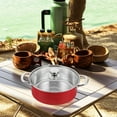 thumbnail image 5 of WEUVEB Red Stainless Steel Stock Pot with Glass Lid, Large Capacity Cooking Pot, , Kitchen Cookware, 5 of 8