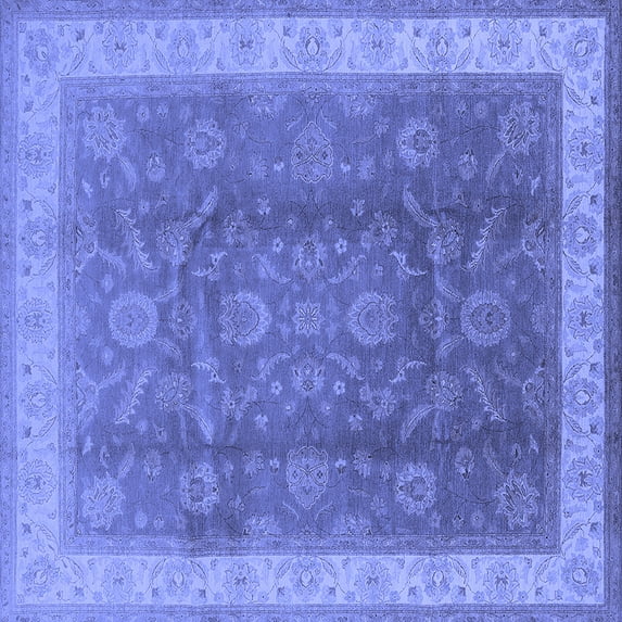 Ahgly Company Indoor Square Oriental Blue Traditional Area Rugs, 6' Square