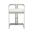 thumbnail image 2 of Pangea Home Kenzie 23.6" Stainless Steel Counter Stool in White/Silver, 2 of 2