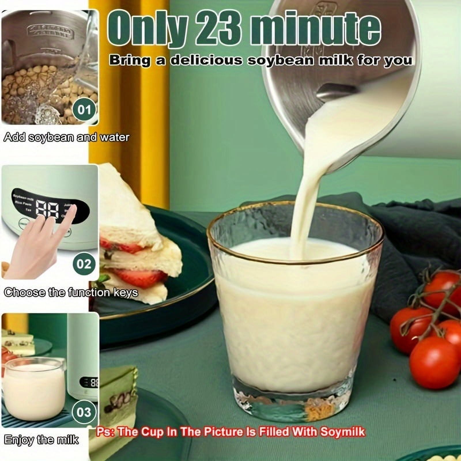 1pc mini heavy duty blender, Mini Soy Milk Maker Machine, 6 In 1 Automatic Nut Milk Maker, Electric Juice Blender Free Filtering, Self-Cleaning Personal Soybean Milk , Kitchen Accessories Gadgets
