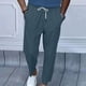 thumbnail image 1 of Pantalones largos para hombre con cordón, cintura elástica y bolsillo de color liso, sudadera con capucha y perneras ajustadas, pantalones de chándal de poliéster para hombre., 1 of 6