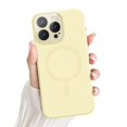 thumbnail image 1 of Funda magnética de silicona líquida Newseego para iPhone 15 Pro Max, color amarillo, 1 of 7