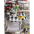 thumbnail image 5 of Outdoor Tablecloths with Umbrella Hole & Zipper, Sunflowers Cow Round Tablecloth 54 Inch, Farm Animal Black Buffalo Plaid Waterproof Table Cloth, Patio/Pool/Picnic Table Covers, 5 of 8