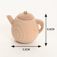 thumbnail image 4 of 1PC Solid Wood Tableware Toy No Paint Tea Pot Toy Simulated Kitchen Cooking Tea Kettle Toy Mini Tea Pot Toy Funny Play H, 4 of 7