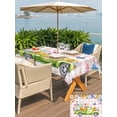 thumbnail image 4 of Spring Easter Outdoor Tablecloth - 60x84 Inch Rectangle Dining Table Cover, Colorful Eggs Floral Truck Butterflies Pink Plaid Waterproof Outdoor Table Cloth with Umbrella Hole & Zipper for Patio, 4 of 7