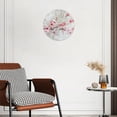 thumbnail image 3 of Non-Ticking Silent Wall Clocks Battery Operated Personalized Decor Clock for Living Room,Bedroom-Beautiful Pink Cherry Blossom Painting On Textured Paper(14inch), 3 of 4