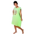 thumbnail image 3 of Women's Sleeveless Printed Text Long Tee Dorm T-shirt Nightgown sleepwear One Size, Green, 3 of 5