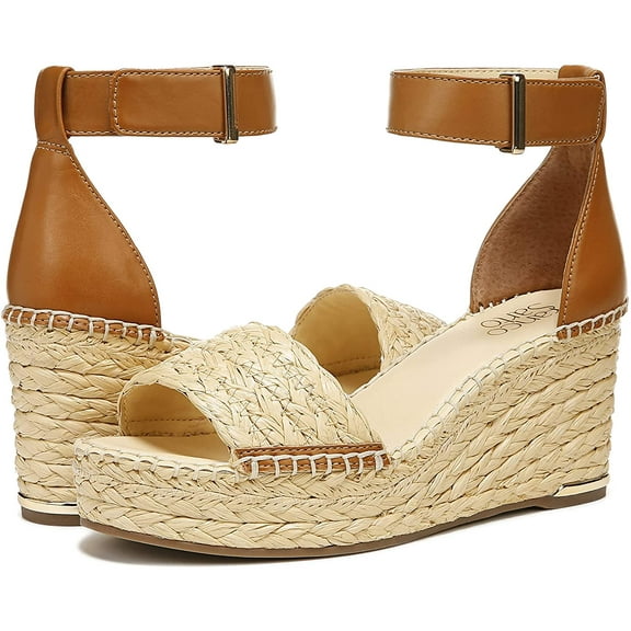 Franco Sarto Womens Clemens Espadrille Wedge Sandal 9.5 Natural