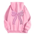 thumbnail image 5 of Yuanlong Womens Hoodies Oversized Pink Bow Graphic Long Sleeve Hooded Sweatshirts Spring Stylish Fashion Comfort Clothes, 5 of 7